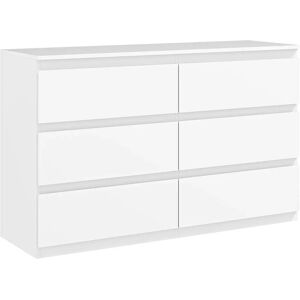 HOMCOM Commode 6 tiroirs commode chambre meuble de rangement épuré style moderne, pour chambre à coucher, salon - 120 x 39 x 75 - Publicité HOMCOM Commode 6 tiroirs commode chambre meuble de rangement épuré style moderne, pour chambre à coucher, salon - 120 x 39 x 75 - Publicité