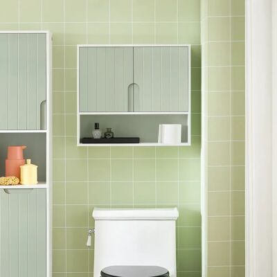Armoire Murale SoBuy - Blanc et Vert Clair - Salle de Bain, Cuisine - Publicité Armoire Murale SoBuy - Blanc et Vert Clair - Salle de Bain, Cuisine - Publicité