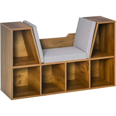 HOMCOM Bibliothèque banc 2 en 1 avec coussins de siège, étagère cube 6 compartiments ouverts et 2 niveaux, meuble de rangement pour salon, chambre à coucher, bureau, 102 x 30 x 61 cm, brun rustique - Publicité HOMCOM Bibliothèque banc 2 en 1 avec coussins de siège, étagère cube 6 compartiments ouverts et 2 niveaux, meuble de rangement pour salon, chambre à coucher, bureau, 102 x 30 x 61 cm, brun rustique - Publicité