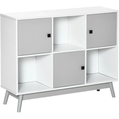 HOMCOM Buffet salon, meuble de rangement 9 cubes avec 3 portes et 3 compartiments ouverts, pieds en bois de pin, style moderne, - Publicité HOMCOM Buffet salon, meuble de rangement 9 cubes avec 3 portes et 3 compartiments ouverts, pieds en bois de pin, style moderne, - Publicité