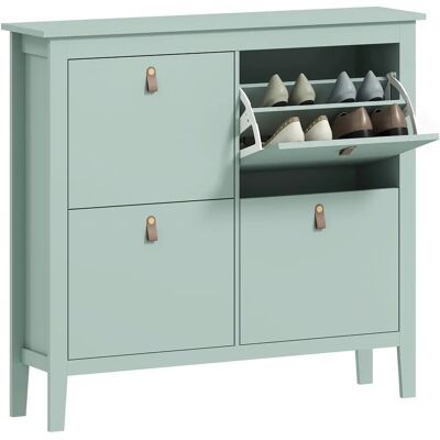 HOMCOM Meuble à chaussures 20 paires, armoire à chaussures étroite avec 4 tiroirs rabattables, étagères réglables et amovibles, - Publicité HOMCOM Meuble à chaussures 20 paires, armoire à chaussures étroite avec 4 tiroirs rabattables, étagères réglables et amovibles, - Publicité
