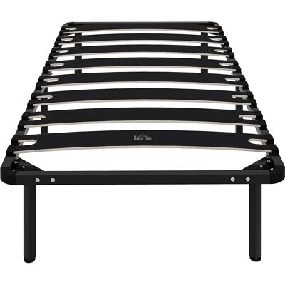 HOMCOM Cadre de lit 90 x 190 cm, lit simple avec sommier à lattes en bois massif et pied, 26 cm de hauteur avec rangement au-des - Publicité HOMCOM Cadre de lit 90 x 190 cm, lit simple avec sommier à lattes en bois massif et pied, 26 cm de hauteur avec rangement au-des - Publicité