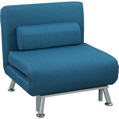HOMCOM Fauteuil convertible 1 place chauffeuse 3 en 1 fauteuil lit avec dossier réglable en 5 positions, coussin inclus, canapé- - Publicité HOMCOM Fauteuil convertible 1 place chauffeuse 3 en 1 fauteuil lit avec dossier réglable en 5 positions, coussin inclus, canapé- - Publicité
