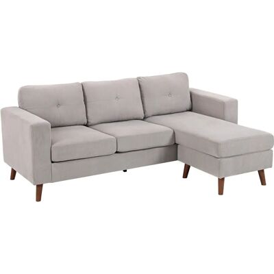 HOMCOM Canapé d'angle réversible en velours côtelé, 192 cm, canapé 3 places en forme de L modulaire avec méridienne, cadre en acier, design moderne, pour salon, appartement, petit espace, gris clair - Publicité HOMCOM Canapé d'angle réversible en velours côtelé, 192 cm, canapé 3 places en forme de L modulaire avec méridienne, cadre en acier, design moderne, pour salon, appartement, petit espace, gris clair - Publicité
