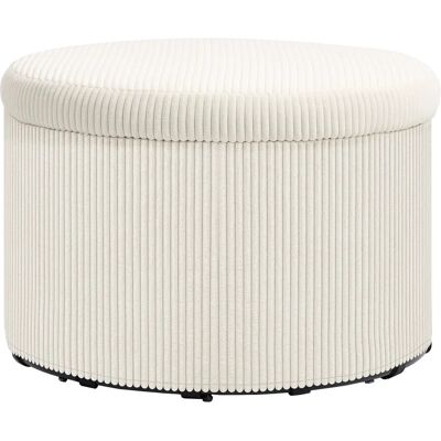 HOMCOM Pouf coffre rangement, tabouret rond, pouf repose-pieds en velours côtelé, pour la chambre à coucher, entrée, salon, char - Publicité HOMCOM Pouf coffre rangement, tabouret rond, pouf repose-pieds en velours côtelé, pour la chambre à coucher, entrée, salon, char - Publicité