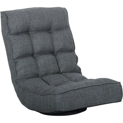 Chaise de sol pliable pivotante à 360 degrés HOMCOM ° Dossier réglable gris - Publicité Chaise de sol pliable pivotante à 360 degrés HOMCOM ° Dossier réglable gris - Publicité