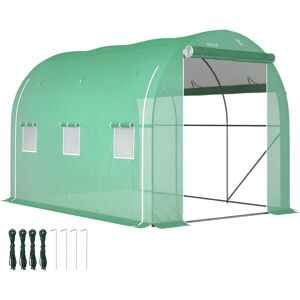 Outsunny Serre de jardin 6 m² 3 x 2 m avec 1 porte + 2 parois latérales zippées enroulables, 6 fenêtres, acier galvanisé PE haute densité 140 g/m² Anti-UV vert - Publicité Outsunny Serre de jardin 6 m² 3 x 2 m avec 1 porte + 2 parois latérales zippées enroulables, 6 fenêtres, acier galvanisé PE haute densité 140 g/m² Anti-UV vert - Publicité