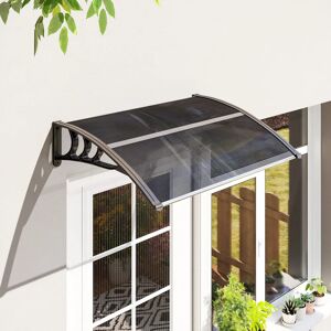 Outsunny Auvent de porte d'entrée, toit marquise de porte exterieur en polycarbonate et aluminium résistante toit abri protection contre la pluie et UV pour terrasse, balcon, 100 x 75 cm, noir - Publicité Outsunny Auvent de porte d'entrée, toit marquise de porte exterieur en polycarbonate et aluminium résistante toit abri protection contre la pluie et UV pour terrasse, balcon, 100 x 75 cm, noir - Publicité