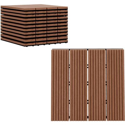 Outsunny Lot de 11 dalles de jardin piscine, 30 x 30 x 2,2 cm, dalle clipsable antidérapants et résistants aux intempéries, pour jardin, balcon, piscine, en HDPE, marron clair - Publicité Outsunny Lot de 11 dalles de jardin piscine, 30 x 30 x 2,2 cm, dalle clipsable antidérapants et résistants aux intempéries, pour jardin, balcon, piscine, en HDPE, marron clair - Publicité