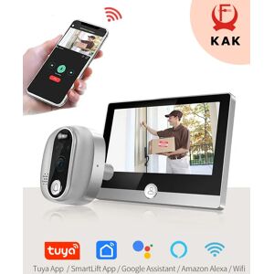 NONE Caméra de sonnette de porte numérique Tuya avec interphone,