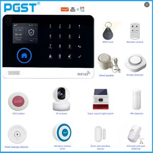 Système d'alarme intelligent PGST 4G Tuya pour la maison, kit combiné d'alarme de sécurité domestique sans fil WiFi 433 MHz