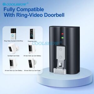 COOLSHOW Batterie 6040mah pour sonnette vidéo Ring 2 3 4 /3 Plus, projecteur solaire, caméra vidéo, Batteries Li-ion rechargeables
