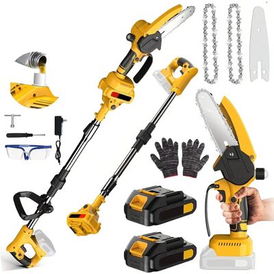 DWiusty Scie électrique sans fil de 6 pouces, scie à perche télescopique, scie à perche pour jardinage, outil de coupe, compatible avec les batteries 21V - Publicité DWiusty Scie électrique sans fil de 6 pouces, scie à perche télescopique, scie à perche pour jardinage, outil de coupe, compatible avec les batteries 21V - Publicité