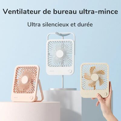 JISULIFE petit ventilateur de bureau Portable ventilateur de Table Ultra silencieux ventilateur de refroidissement Rechargeable USB avec 4 vitesses ventilateur de bureau éolien puissant - Publicité JISULIFE petit ventilateur de bureau Portable ventilateur de Table Ultra silencieux ventilateur de refroidissement Rechargeable USB avec 4 vitesses ventilateur de bureau éolien puissant - Publicité
