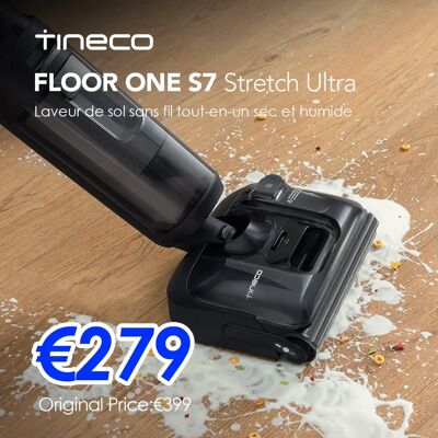Tineco Floor One S7 Stretch Ultra Aspirateur Laveur 50 Min 21KPa DualBlock Aspirateur Balai sans Fil 21 000pa Plat à 180° Anti-emmêlage Auto-Nettoyage Flashdry à 85°C Nettoyage des Bords de Deux - Publicité Tineco Floor One S7 Stretch Ultra Aspirateur Laveur 50 Min 21KPa DualBlock Aspirateur Balai sans Fil 21 000pa Plat à 180° Anti-emmêlage Auto-Nettoyage Flashdry à 85°C Nettoyage des Bords de Deux - Publicité