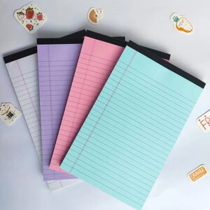 Bloc-notes légal doublé A5, 50 Pages, résistant à l'encre, épais, pour étudiants au bureau, livre scintillant, notes, papier à gratter, feuille d'écriture, 4 pièces image