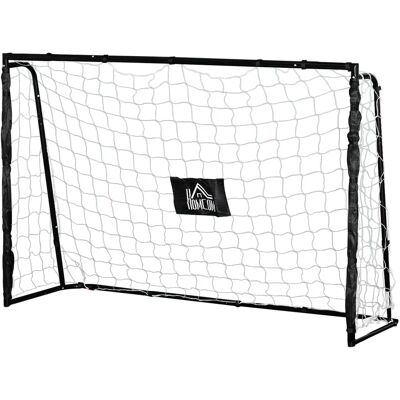 HOMCOM But de football - cage de foot - but d'entrainement dim. 186L x 62l x 123H cm - châssis métal filet PE - piquets & outil inclus - noir blanc - Publicité HOMCOM But de football - cage de foot - but d'entrainement dim. 186L x 62l x 123H cm - châssis métal filet PE - piquets & outil inclus - noir blanc - Publicité
