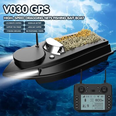 LOKEEVAN V030 GPS bateau de pêche HD grand écran 12V bateau de pêche télécommandé 180 points télécommande haute vitesse appât chenille - Publicité LOKEEVAN V030 GPS bateau de pêche HD grand écran 12V bateau de pêche télécommandé 180 points télécommande haute vitesse appât chenille - Publicité