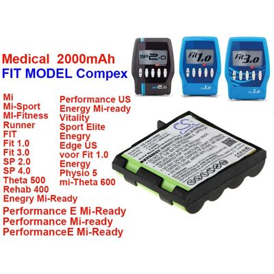 Batterie Compex 2000mAh - Batterie - Publicité Batterie Compex 2000mAh - Batterie - Publicité