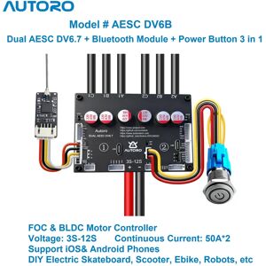NONE Module Bluetooth Autoro DV6.7B, contrôleur de moteur BLDC FOC, ESC 12S 50A, VESC 6 sans étincelles pour skateboard électrique DIY, scooter - Publicité NONE Module Bluetooth Autoro DV6.7B, contrôleur de moteur BLDC FOC, ESC 12S 50A, VESC 6 sans étincelles pour skateboard électrique DIY, scooter - Publicité