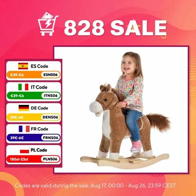 HOMCOM Cheval à Bascule Selle Grand Confort Peluche Courte Douce Bois peuplier Brun dim. 65L x 32,5l x 61H cm - Publicité HOMCOM Cheval à Bascule Selle Grand Confort Peluche Courte Douce Bois peuplier Brun dim. 65L x 32,5l x 61H cm - Publicité