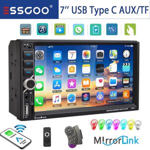 ESSGOO Autoradio Universel Double 2 DIN 7 Pouces Écran Tactile