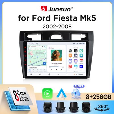 Autoradio Junsun sans fil CarPlay Android Auto pour Ford Fiesta Mk5 (JH/JD) 2002-2008 avec ventilateur de refroidissement intégré, navigation GPS Android, lecteur multimédia, WiFi, DSP, RDS, BT, SWC, - Publicité Autoradio Junsun sans fil CarPlay Android Auto pour Ford Fiesta Mk5 (JH/JD) 2002-2008 avec ventilateur de refroidissement intégré, navigation GPS Android, lecteur multimédia, WiFi, DSP, RDS, BT, SWC, - Publicité