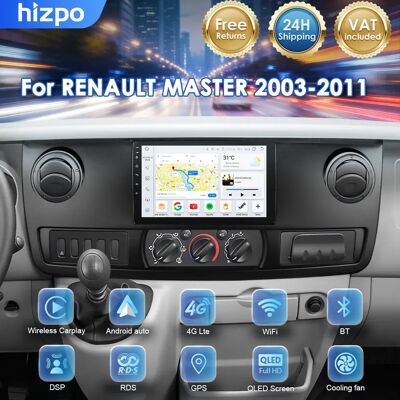 Autoradio Android Hizpo pour Renault Master 2003 - 2011, Carplay sans fil, système multimédia GPS intelligent, 2 Din, caméra 360 - Publicité Autoradio Android Hizpo pour Renault Master 2003 - 2011, Carplay sans fil, système multimédia GPS intelligent, 2 Din, caméra 360 - Publicité