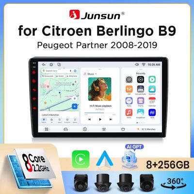 Autoradio Junsun sans fil CarPlay Android Auto pour Citroen Berlingo / Peugeot Partner (B9) 2008-2018 avec ventilateur de refroidissement intégré, navigation GPS Android, lecteur multimédia, WiFi, - Publicité Autoradio Junsun sans fil CarPlay Android Auto pour Citroen Berlingo / Peugeot Partner (B9) 2008-2018 avec ventilateur de refroidissement intégré, navigation GPS Android, lecteur multimédia, WiFi, - Publicité