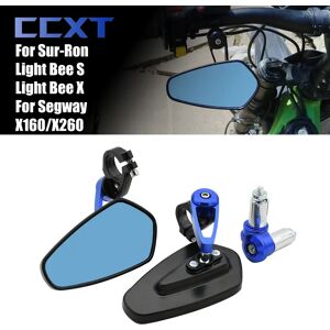 Aucun Rétroviseur de Guidon de Moto en Verre Bleu CNC,