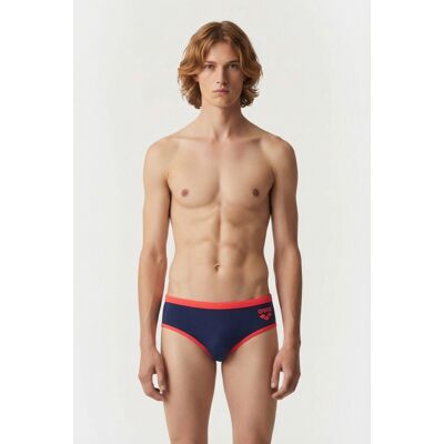 Arena Men's One 12cm Swim Briefs Big Log Navy Fluo Red Taille: 70 Slips de bain Outlet Homme Bleu - Publicité Arena Men's One 12cm Swim Briefs Big Log Navy Fluo Red Taille: 70 Slips de bain Outlet Homme Bleu - Publicité