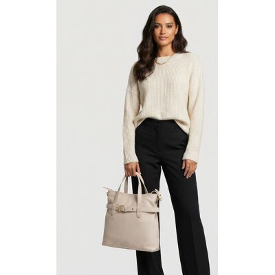 Coccinelle Large Leather Tote Bag In Cream Taille: OS Cabas Outlet Femme Blanche - Publicité Coccinelle Large Leather Tote Bag In Cream Taille: OS Cabas Outlet Femme Blanche - Publicité