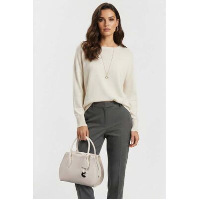 Coccinelle Leather Medium Satchel Bag In Cream Taille: OS Sacs à main Outlet Femme Blanche - Publicité Coccinelle Leather Medium Satchel Bag In Cream Taille: OS Sacs à main Outlet Femme Blanche - Publicité
