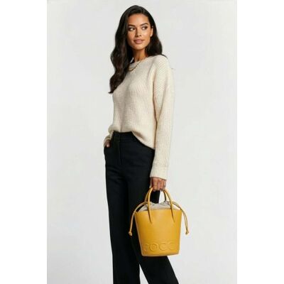 Coccinelle Leather Bucket Bag In Mustard Yellow Taille: OS Mini sacs Outlet Femme Jaune - Publicité Coccinelle Leather Bucket Bag In Mustard Yellow Taille: OS Mini sacs Outlet Femme Jaune - Publicité