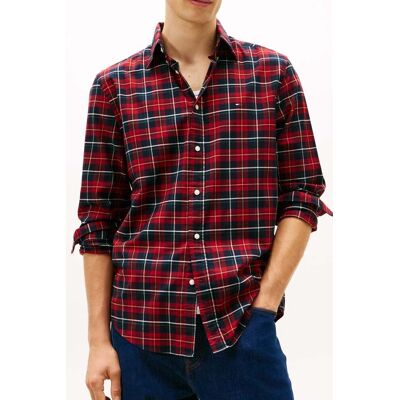 Tommy Hilfiger Mercerized Tartan Regular Fit Shirt Regatta Red Taille: XL Casual chemises Outlet Homme Rouge - Publicité Tommy Hilfiger Mercerized Tartan Regular Fit Shirt Regatta Red Taille: XL Casual chemises Outlet Homme Rouge - Publicité