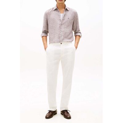 Tommy Hilfiger Regular Fit Linen Shirt Legacy Brown/stripe Taille: S Chemises d'affaires Outlet Homme Blanche - Publicité Tommy Hilfiger Regular Fit Linen Shirt Legacy Brown/stripe Taille: S Chemises d'affaires Outlet Homme Blanche - Publicité
