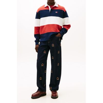 Tommy Hilfiger Badge Stripe Relaxed Rugby Shirt Navy/red/ecru Taille: S Casual chemises Outlet Homme Bleu - Publicité Tommy Hilfiger Badge Stripe Relaxed Rugby Shirt Navy/red/ecru Taille: S Casual chemises Outlet Homme Bleu - Publicité