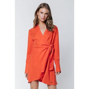 Colourful Rebel Hette Uni Wrap Mini Dress Bright Orange Taille: S Robes Mini Outlet Femme Orange - Publicité Colourful Rebel Hette Uni Wrap Mini Dress Bright Orange Taille: S Robes Mini Outlet Femme Orange - Publicité