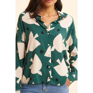 ICode Green Maxi Bird Print Shirt Green Taille: S Chemises à boutons Outlet Femme Vert - Publicité ICode Green Maxi Bird Print Shirt Green Taille: S Chemises à boutons Outlet Femme Vert - Publicité