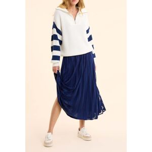 ICode Long Indigo Pleated Skirt With Openwork Stripes Indigo Taille: 34 Jupes Outlet Femme Bleu - Publicité ICode Long Indigo Pleated Skirt With Openwork Stripes Indigo Taille: 34 Jupes Outlet Femme Bleu - Publicité