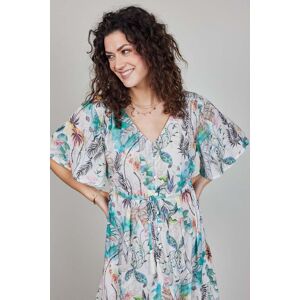 DIDI Maxi Dress Jazzy In Offwhite With Palm Festival Print Taille: 34 Robes longues Outlet Femme Blanc - Publicité DIDI Maxi Dress Jazzy In Offwhite With Palm Festival Print Taille: 34 Robes longues Outlet Femme Blanc - Publicité