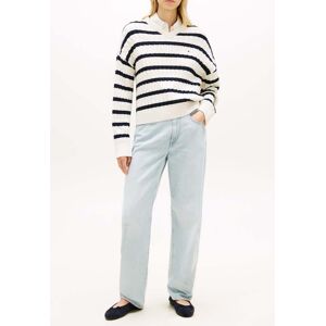Tommy Hilfiger Cable-knit V-neck Sweater Ivory Petal/dark Navy Taille: L Pulls en Maille Outlet Femme Blanche - Publicité Tommy Hilfiger Cable-knit V-neck Sweater Ivory Petal/dark Navy Taille: L Pulls en Maille Outlet Femme Blanche - Publicité