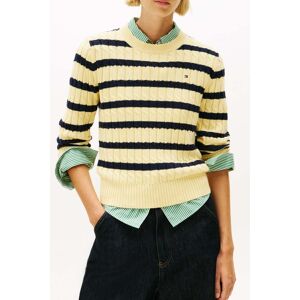 Tommy Hilfiger Cable Knit Crew Neck Jumper Zesty Yellow/dark Navy Taille: XS Pulls en Maille Outlet Femme Bleu - Publicité Tommy Hilfiger Cable Knit Crew Neck Jumper Zesty Yellow/dark Navy Taille: XS Pulls en Maille Outlet Femme Bleu - Publicité