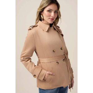 Oltre Short Suede-effect Trench Coat Beige Taille: 42 Manteaux à double boutonnage Outlet Femme Marron - Publicité Oltre Short Suede-effect Trench Coat Beige Taille: 42 Manteaux à double boutonnage Outlet Femme Marron - Publicité