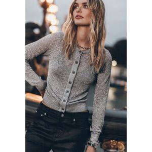 Mikuta The Silver Sparkly Thin Knitted Cardigan Taille: S Cardigans Outlet Femme Gris - Publicité Mikuta The Silver Sparkly Thin Knitted Cardigan Taille: S Cardigans Outlet Femme Gris - Publicité