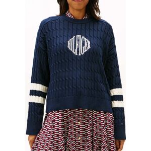 Tommy Hilfiger Logo Embroidery Relaxed Cable Knit Jumper Dark Night Navy Taille: L Pulls en Maille Outlet Femme Le Noir - Publicité Tommy Hilfiger Logo Embroidery Relaxed Cable Knit Jumper Dark Night Navy Taille: L Pulls en Maille Outlet Femme Le Noir - Publicité