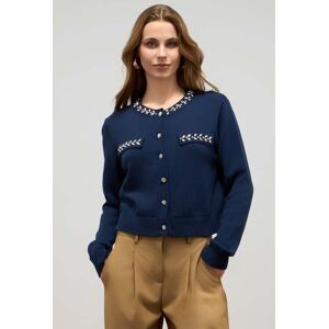 Oltre Cotton Blend Cardigan With Jewel Details Blue Taille: XS Cardigans Outlet Femme Bleu - Publicité Oltre Cotton Blend Cardigan With Jewel Details Blue Taille: XS Cardigans Outlet Femme Bleu - Publicité