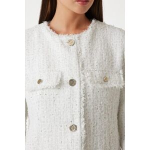 Guess by Marciano GUESS Eco Noelie Tweed Jacket Cream White Multi Taille: S Blazers Outlet Femme Blanche - Publicité Guess by Marciano GUESS Eco Noelie Tweed Jacket Cream White Multi Taille: S Blazers Outlet Femme Blanche - Publicité
