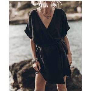 Mikuta The Black Linen Kimono Dress Taille: S Robes Outlet Femme Le Noir - Publicité Mikuta The Black Linen Kimono Dress Taille: S Robes Outlet Femme Le Noir - Publicité