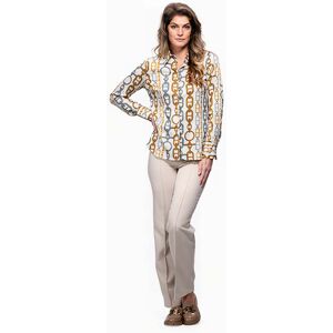 Mucho Gusto Blouse St. Denis Ecru Chains Taille: S Chemises à boutons Outlet Femme Marron - Publicité Mucho Gusto Blouse St. Denis Ecru Chains Taille: S Chemises à boutons Outlet Femme Marron - Publicité